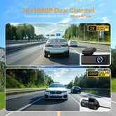 Miofive Dash Cam Mini 2 – 2K+1080P FHD Smart-Autokamera mit integriertem WLAN und GPS (SD-Karte nicht im Lieferumfang enthalten)